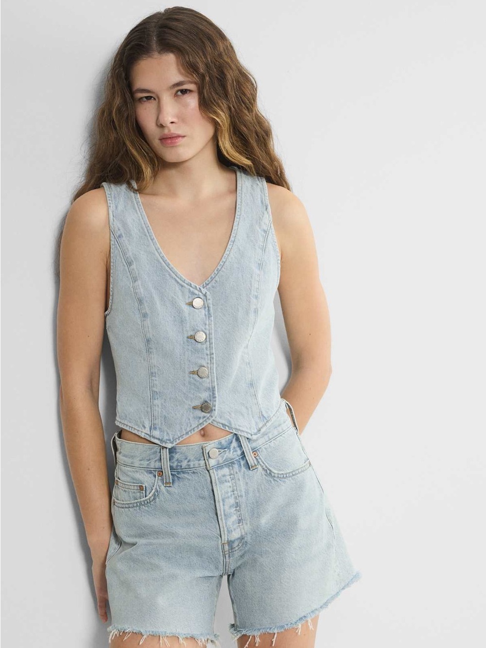 nwot Denim Forum The '90s Mia Denim Vest xs